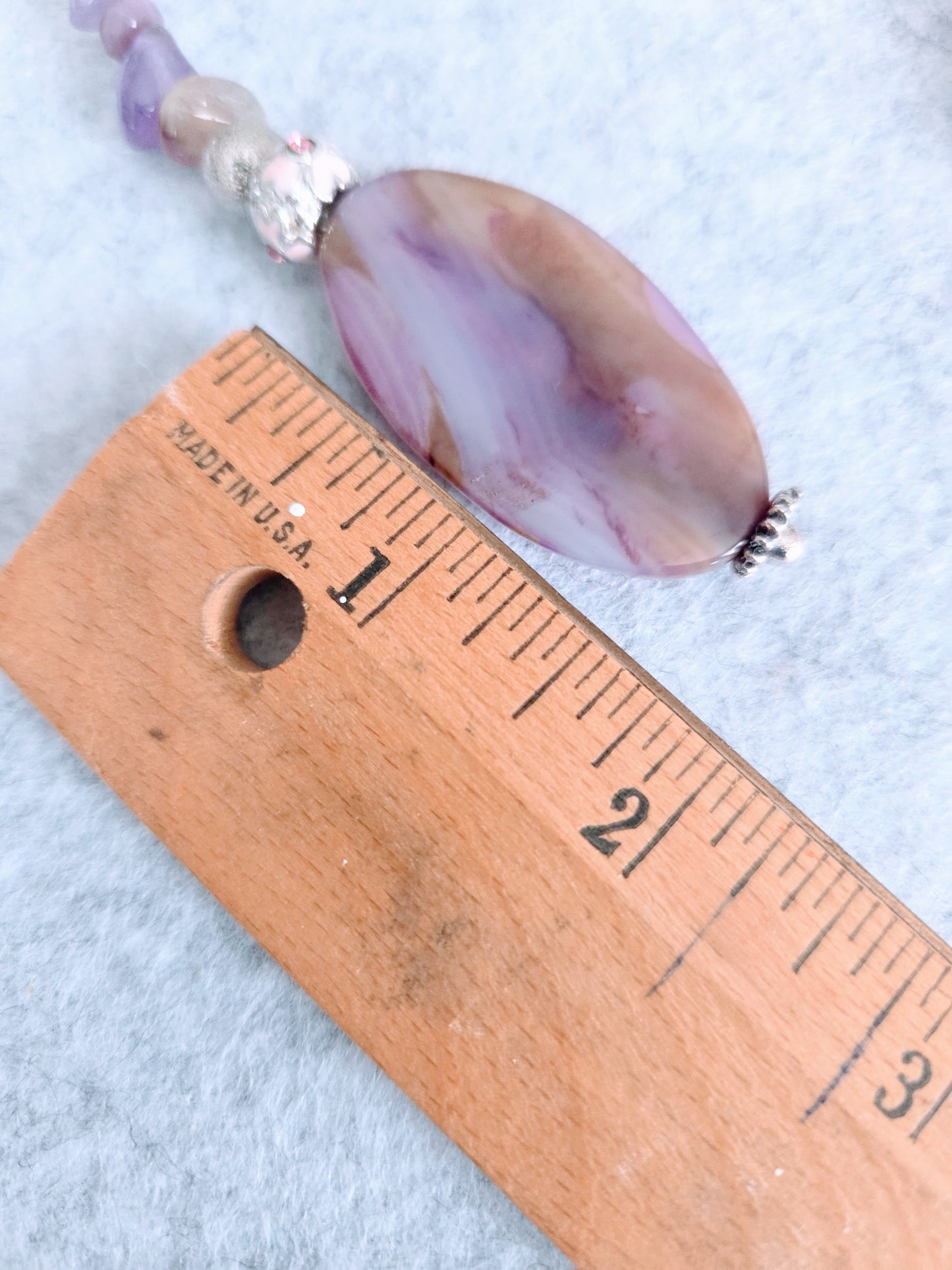 Amethyst & Quartz Statement Necklace with Agate Pendants