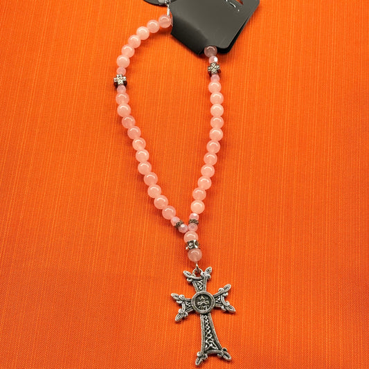 Cross Semi-Precious Stones Car Ornament