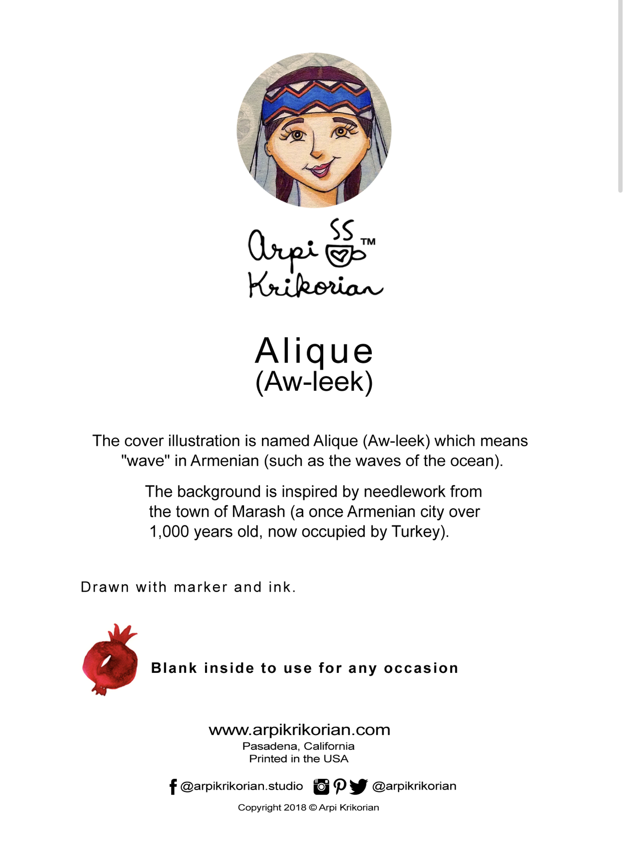 Alique Greeting Card - Arpi Krikorian