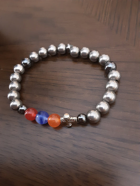 Stainless and Hematite Armenian Bracelet for Men