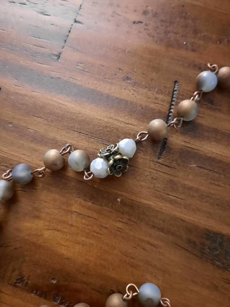 Druzy Agate Rosary Necklace