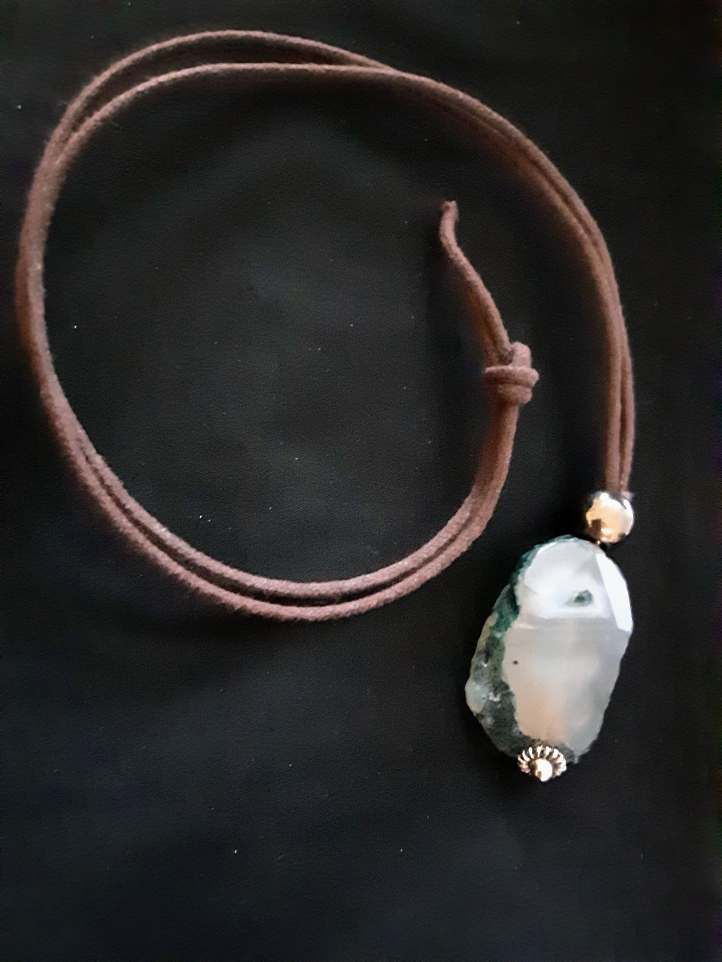 Blue Agate Pendant Necklace