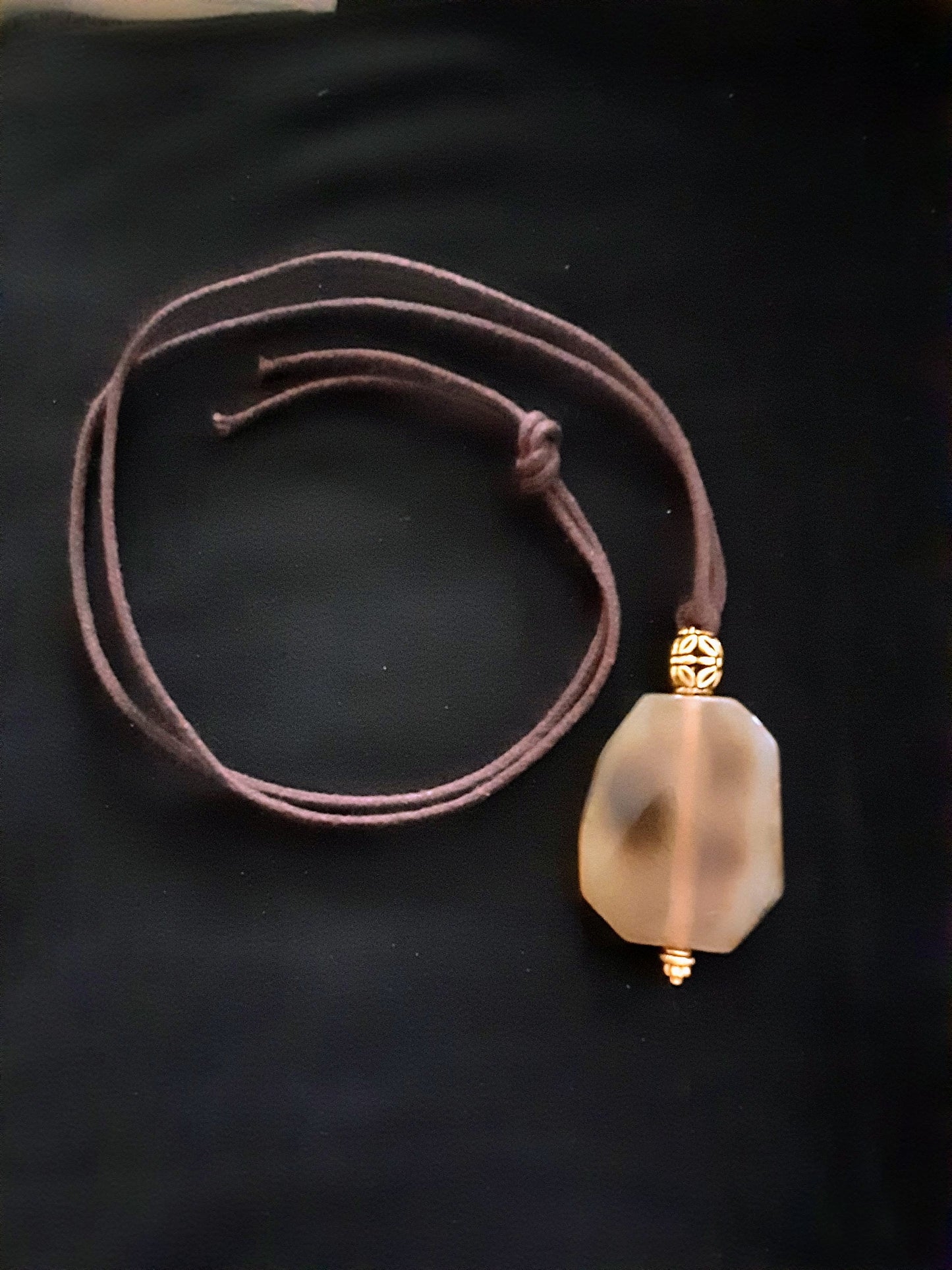 Brown Agate Minimalist Pendant Necklace