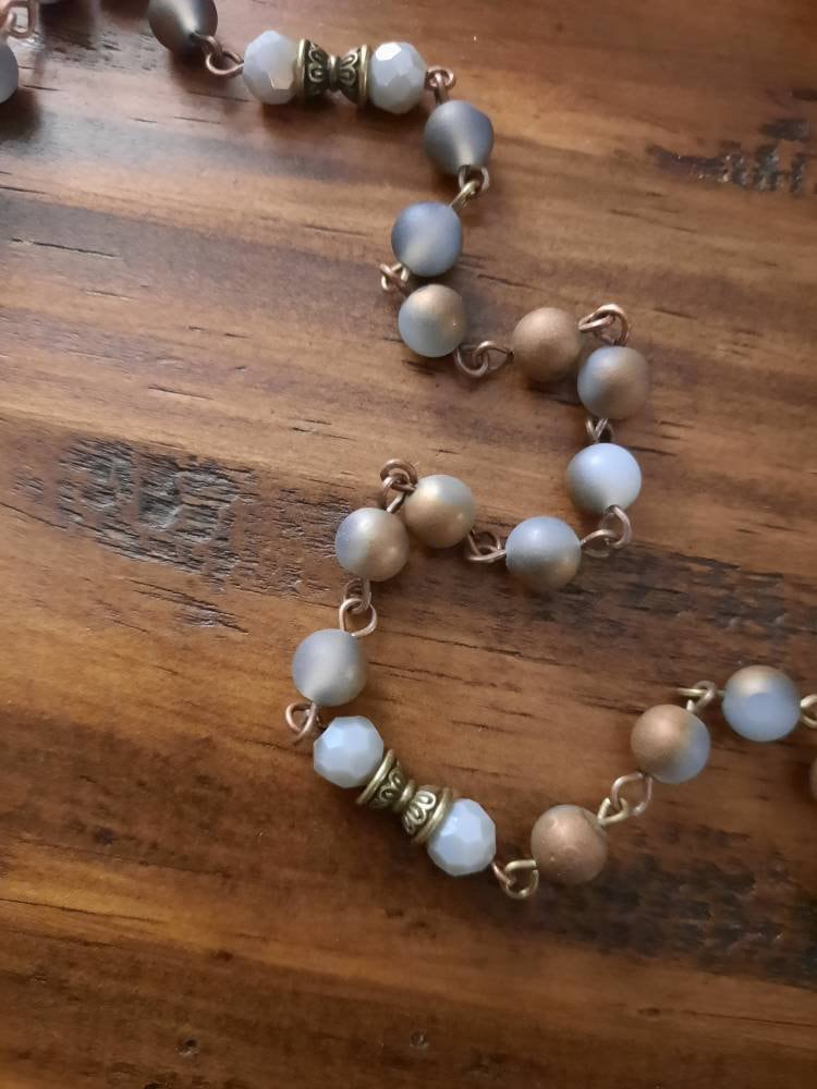 Druzy Agate Rosary Necklace