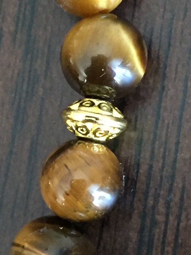 Lion Head Tiger Eye Gem Men’s Bracelet