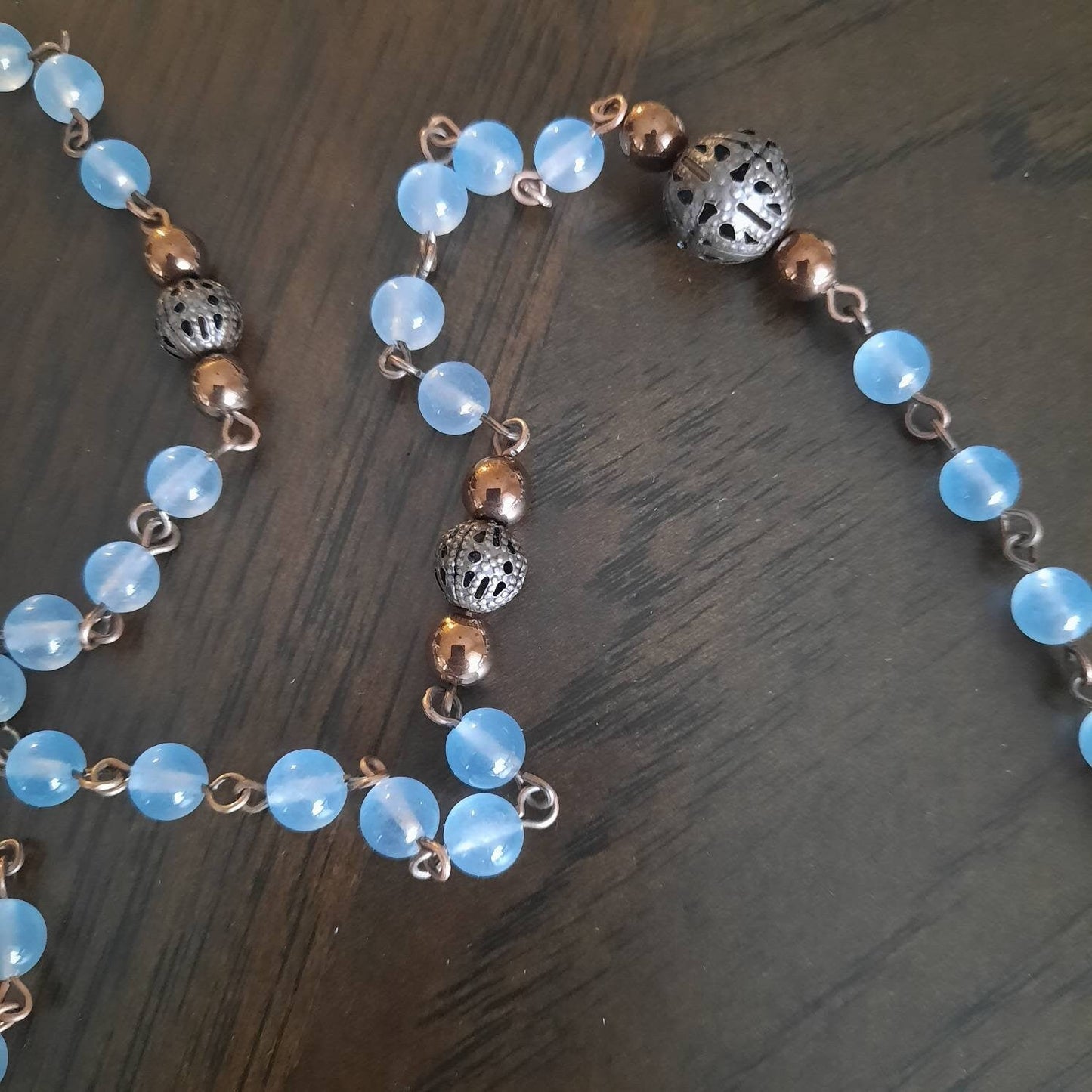 Blue Jade Rosary