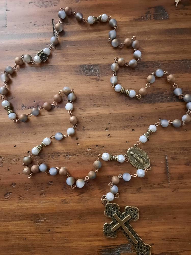 Druzy Agate Rosary Necklace