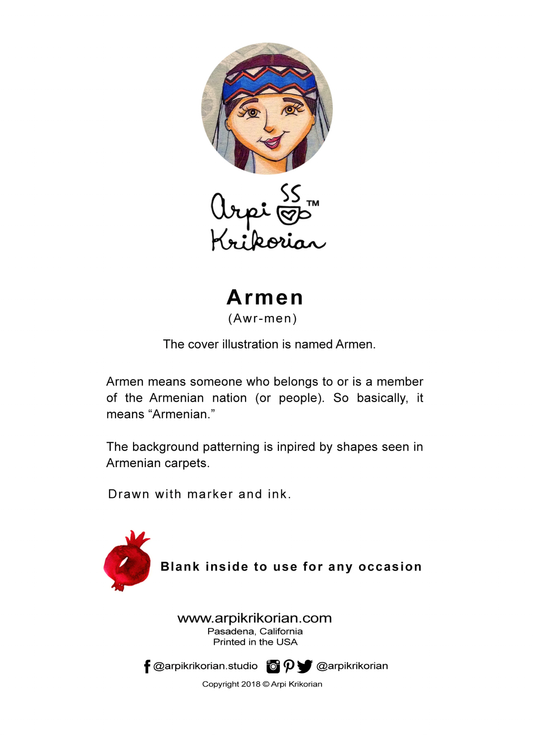 Armen Greeting Card - Arpi Krikorian