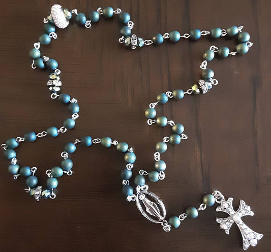 Forest Green Hematite Gem Rosary