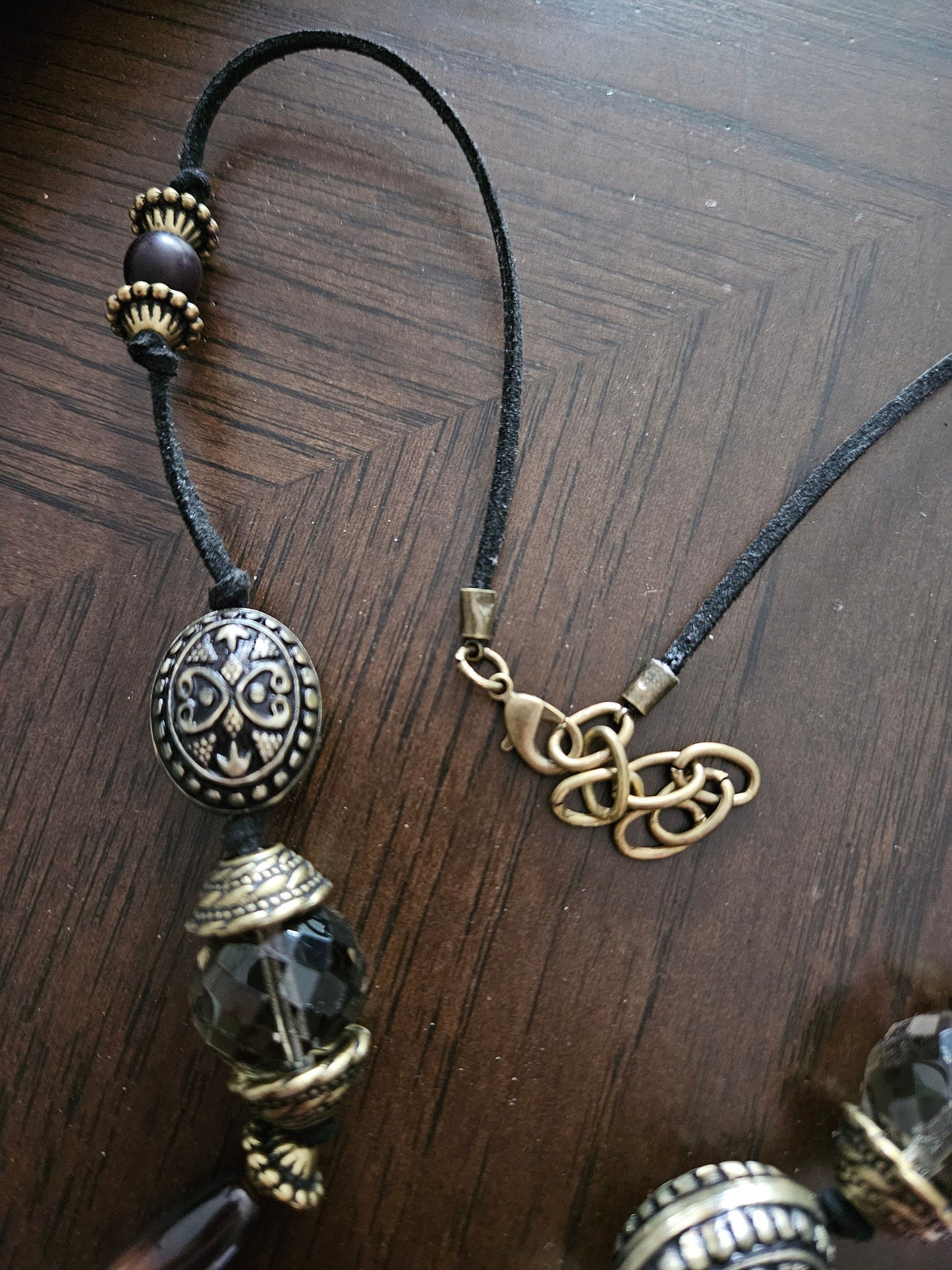 The Vintage Court Necklace with Crystal & Charm Pendant