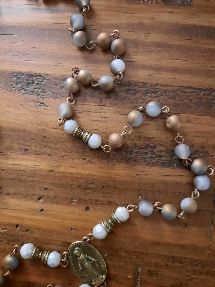 Druzy Agate Rosary Necklace