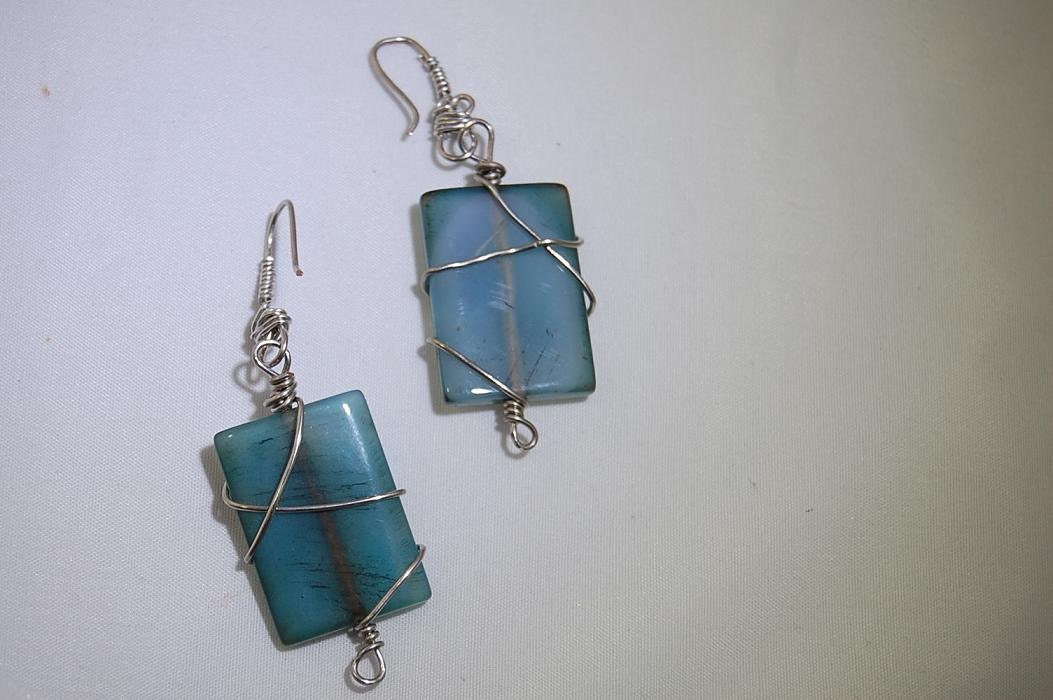 Agate Wire-Wrapped Earrings