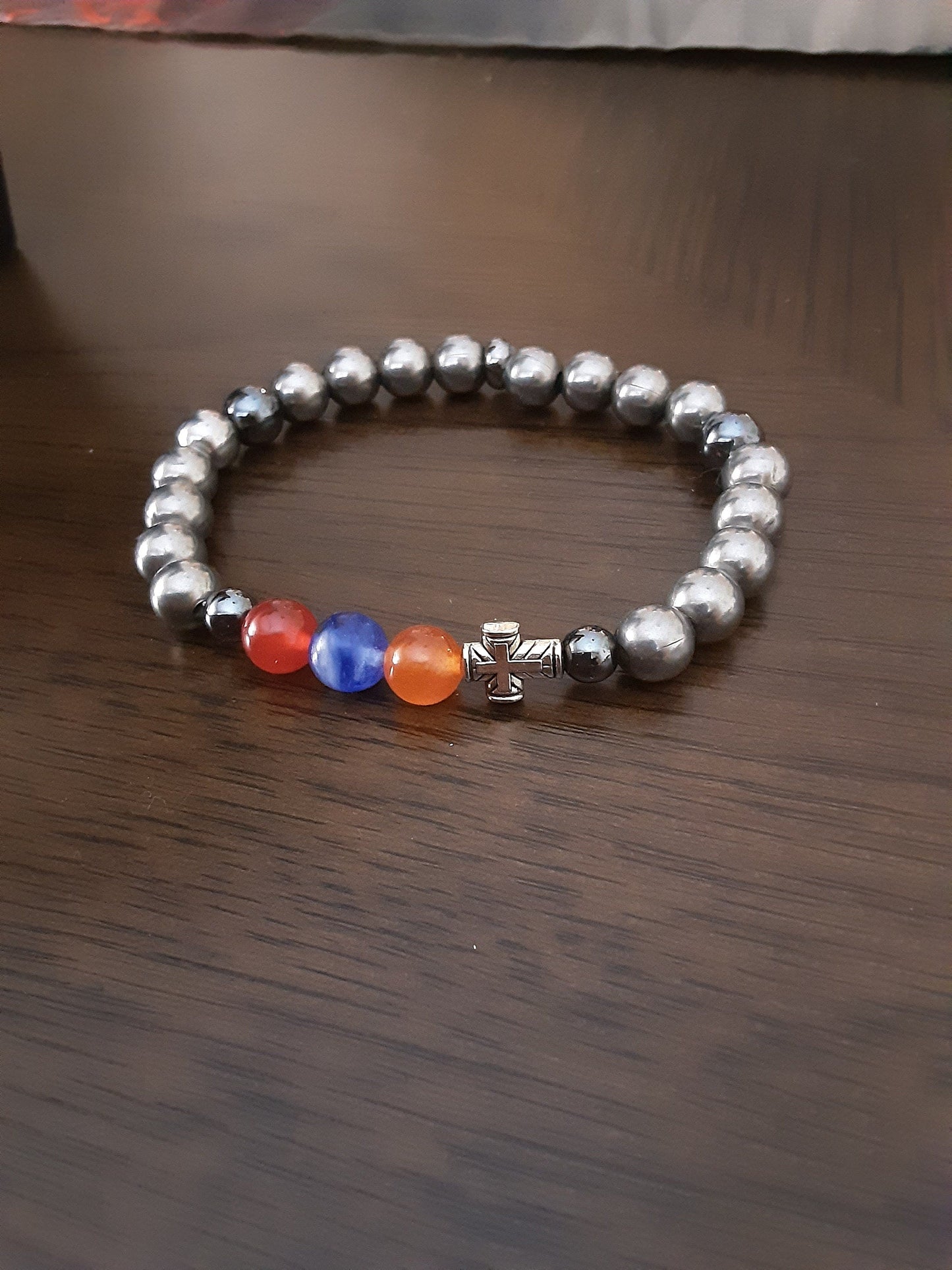 Stainless and Hematite Armenian Bracelet for Men
