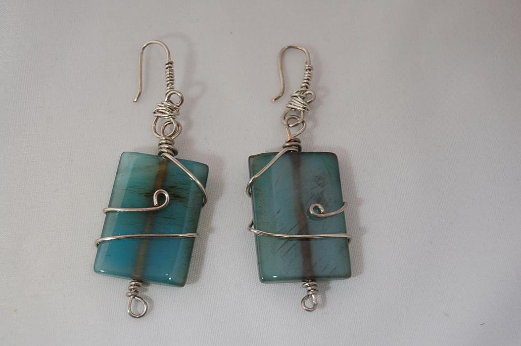 Agate Wire-Wrapped Earrings
