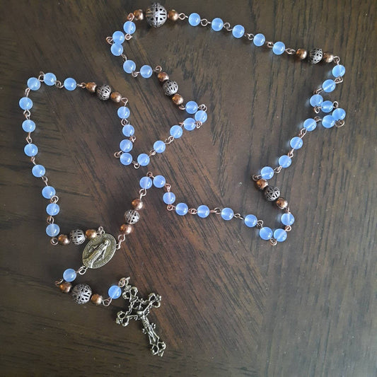 Blue Jade Rosary