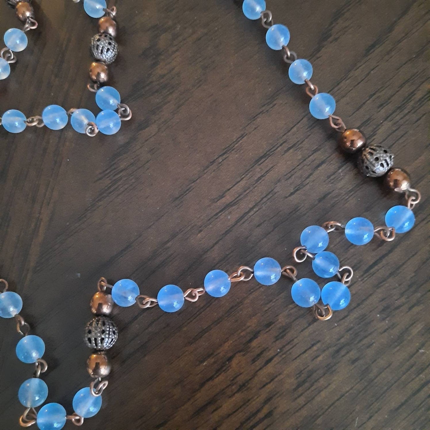 Blue Jade Rosary