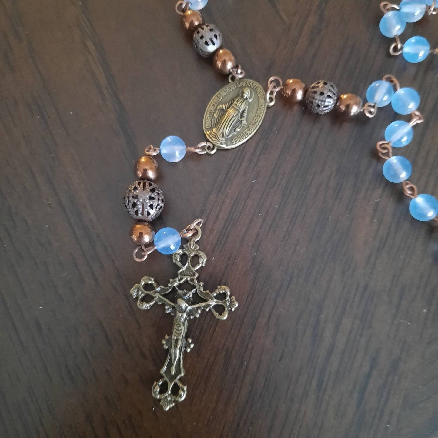 Blue Jade Rosary