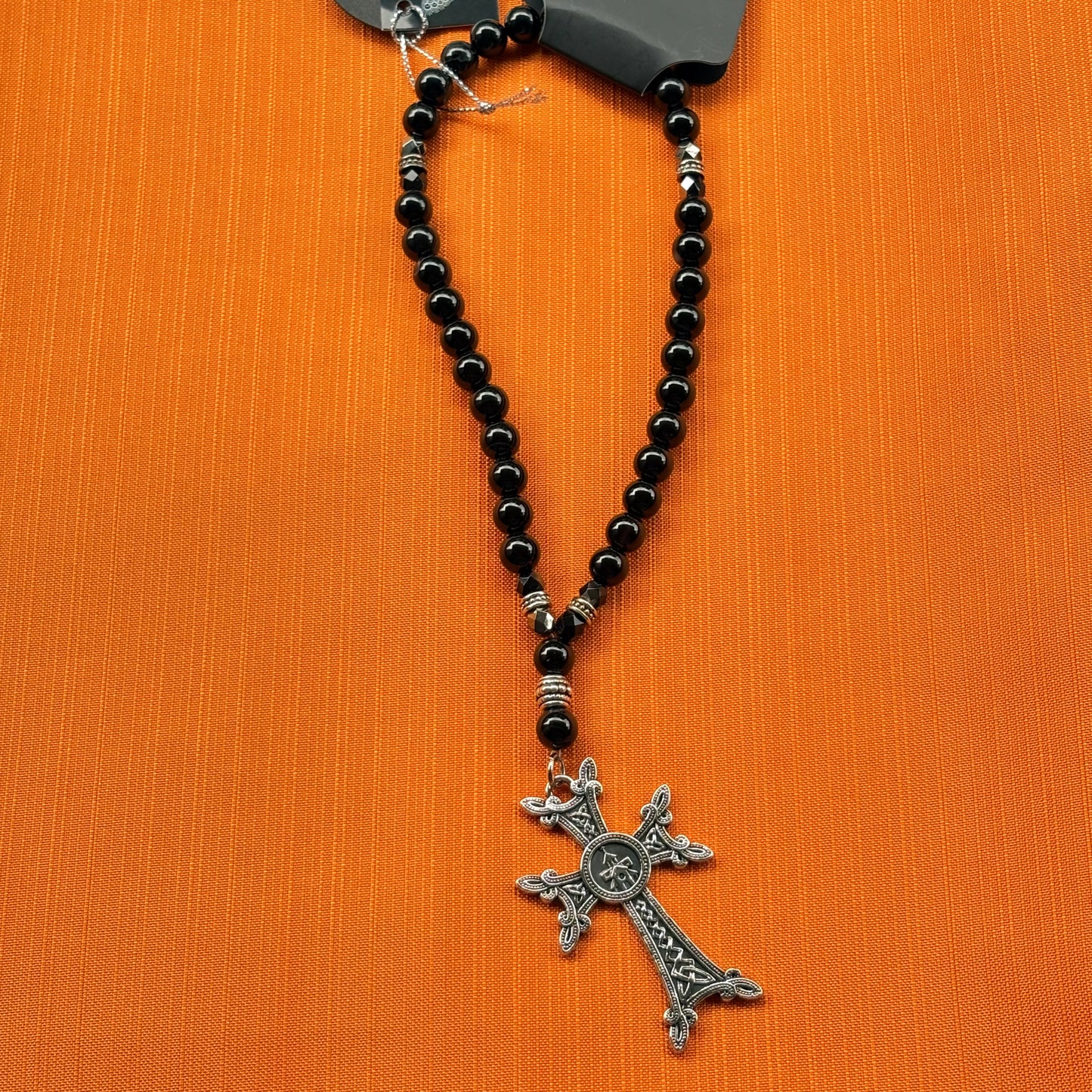 Cross Semi-Precious Stones Car Ornament