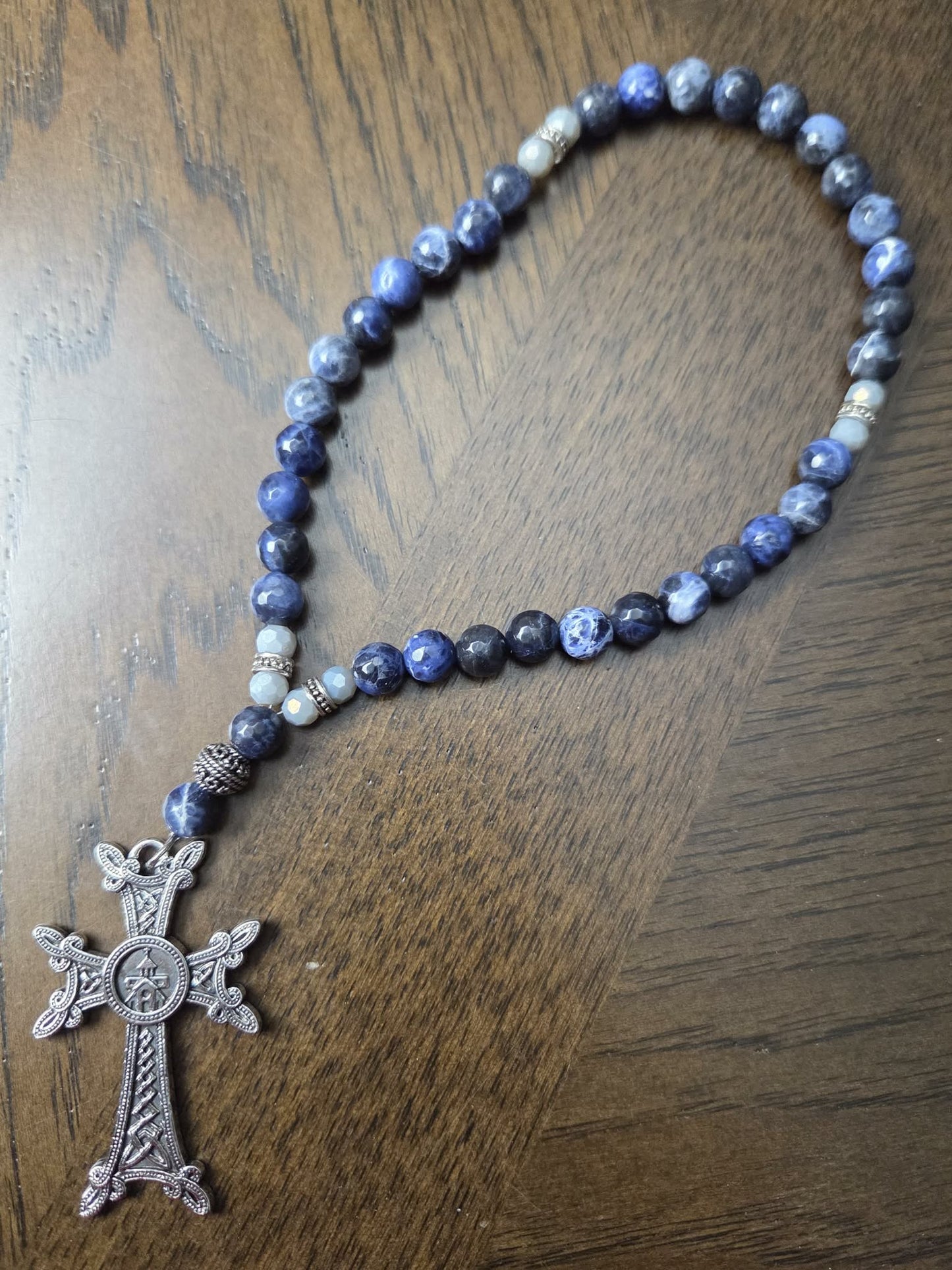 Cross Semi-Precious Stones Car Ornament