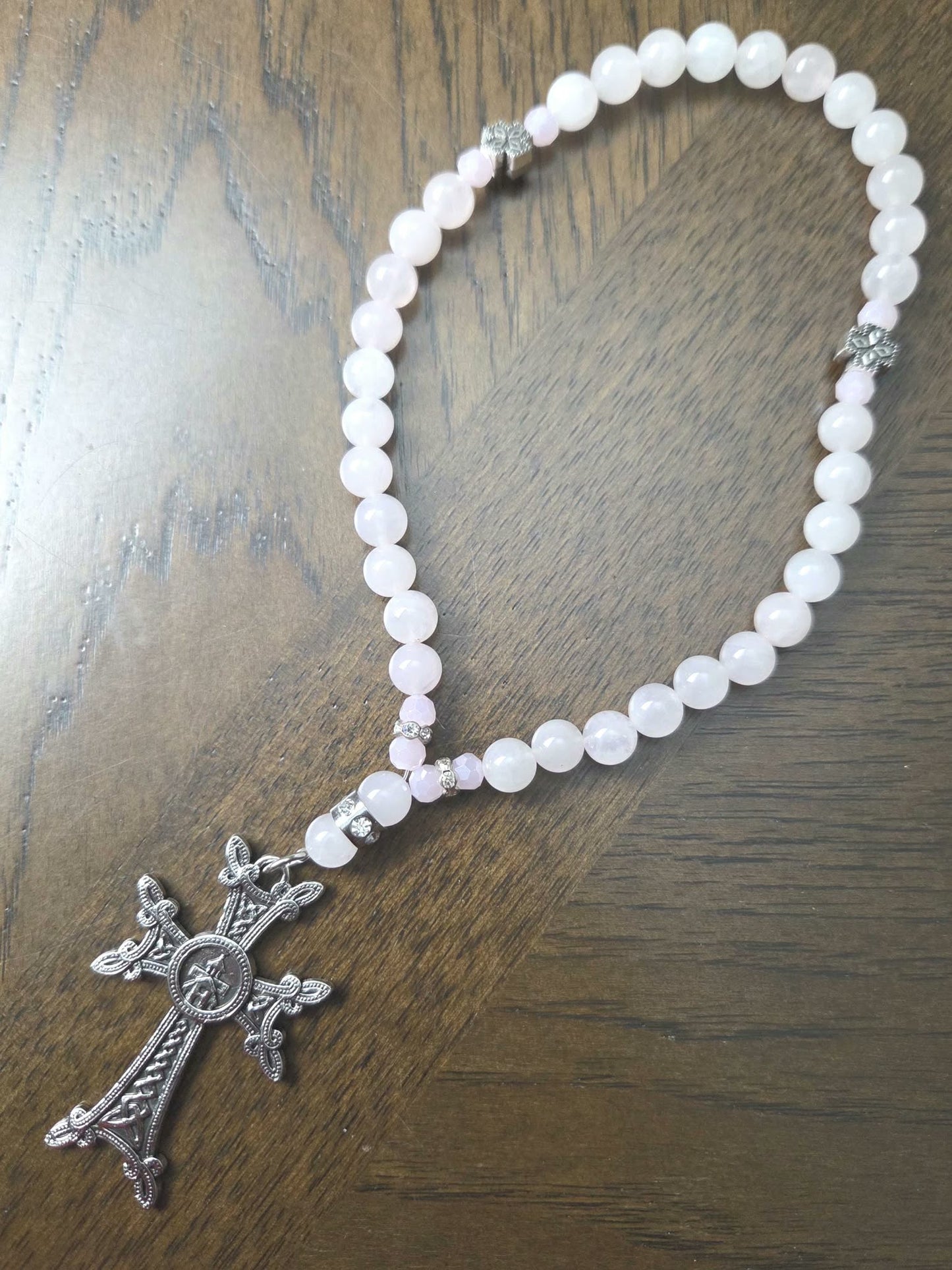 Cross Semi-Precious Stones Car Ornament