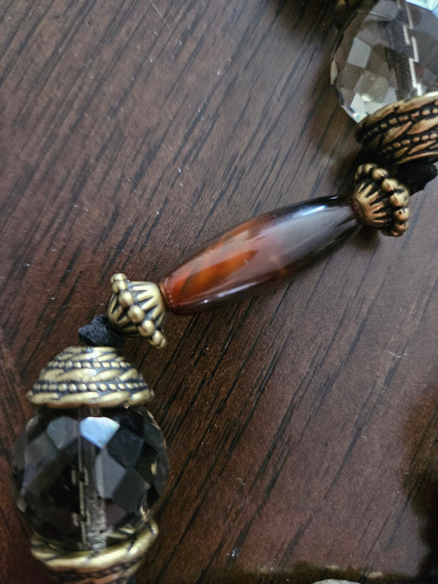 The Vintage Court Necklace with Crystal & Charm Pendant