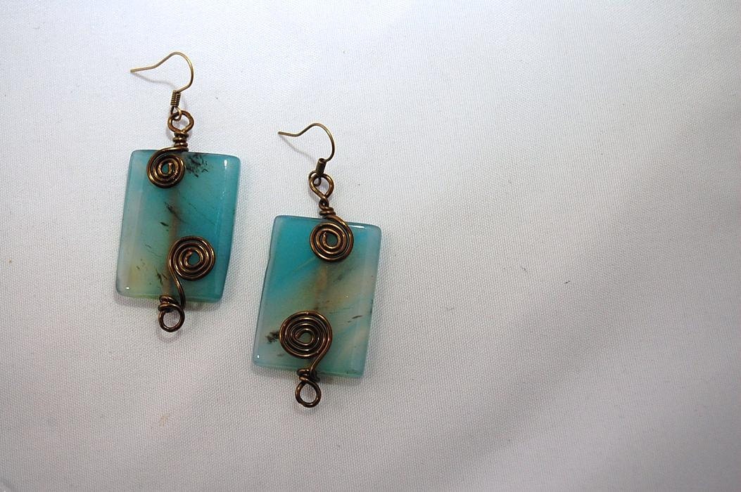 Agate Wire-Wrapped Earrings