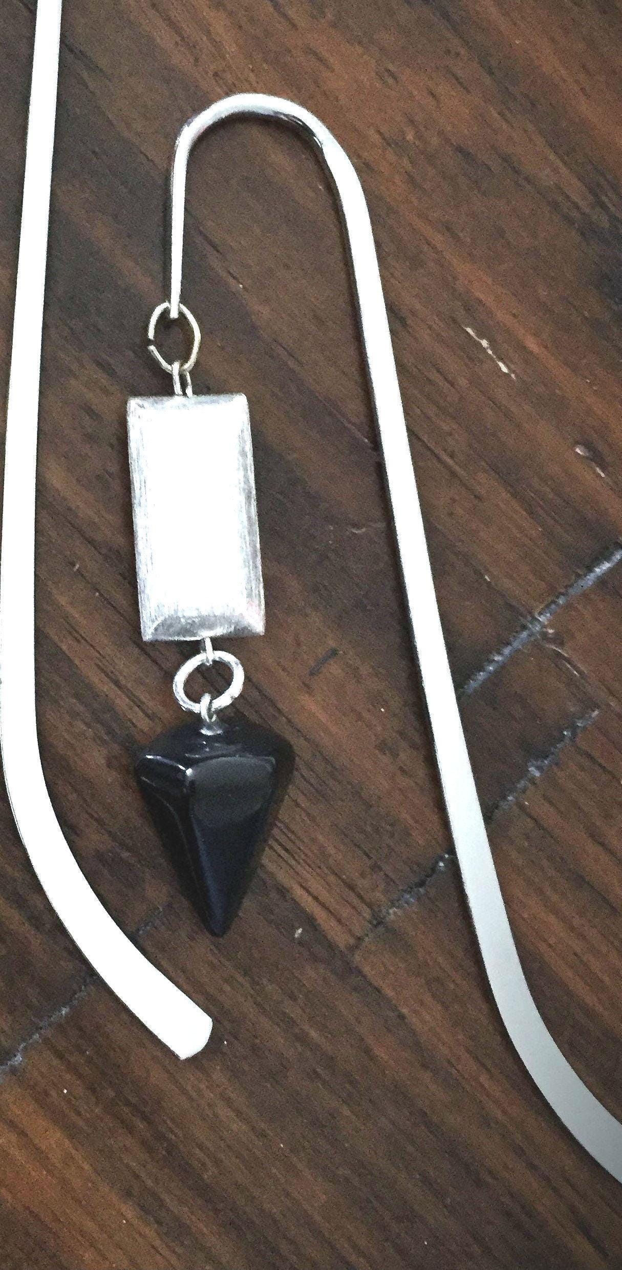 Set of 2 Onyx Bookmarks Gift For Power and Protection