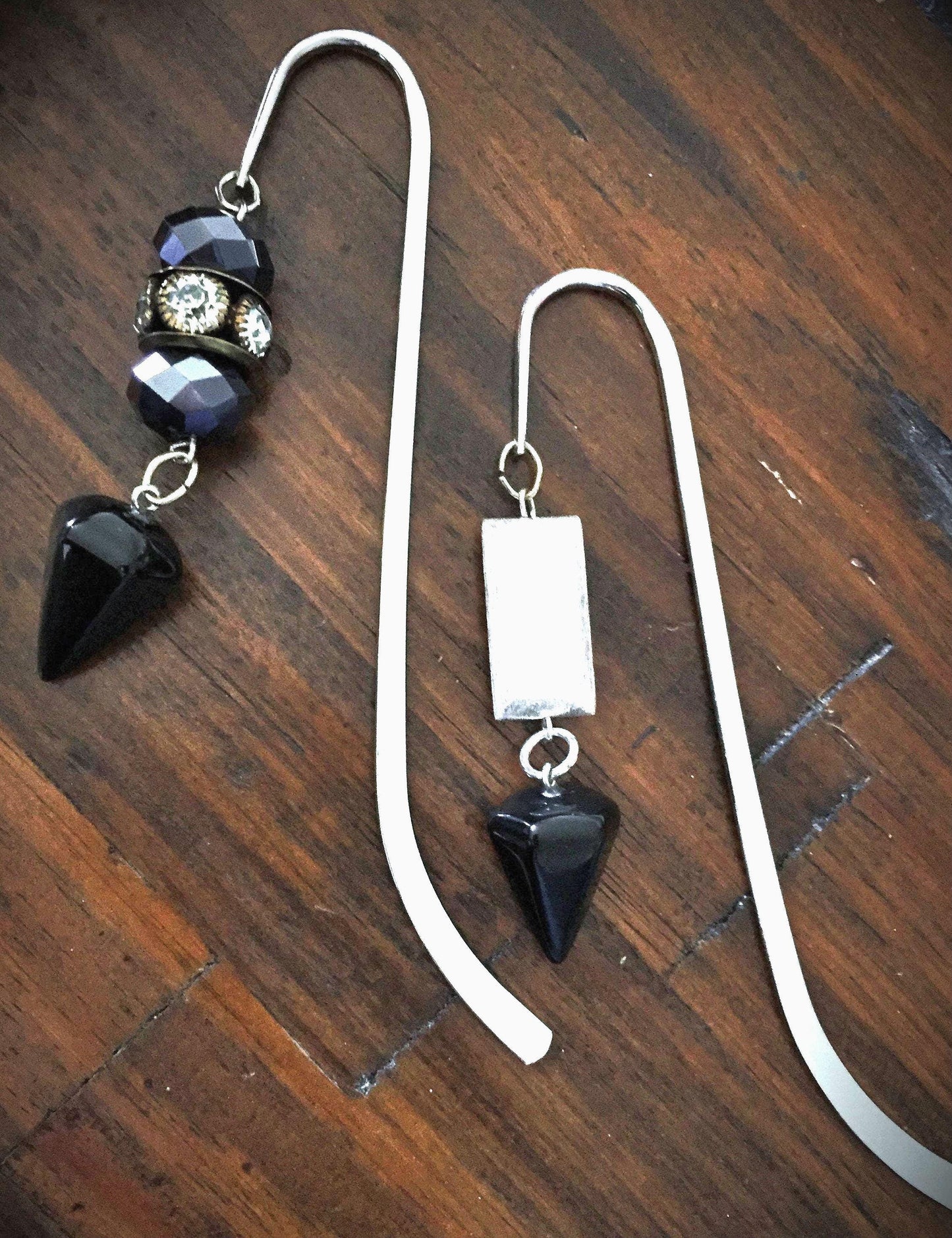 Set of 2 Onyx Bookmarks Gift For Power and Protection