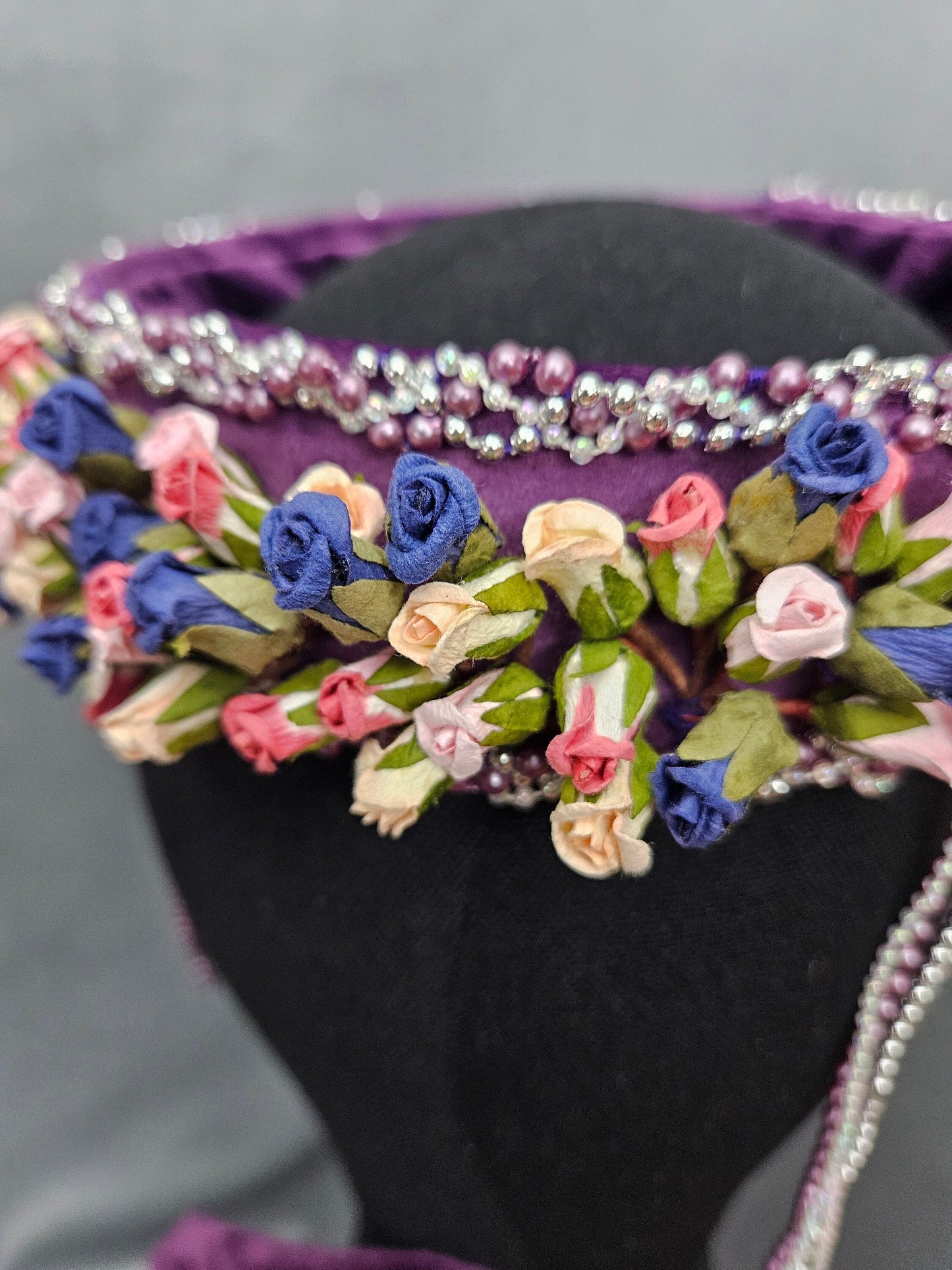 Handsewn Silk Flower Headpiece – Adult & Child Statement Crown