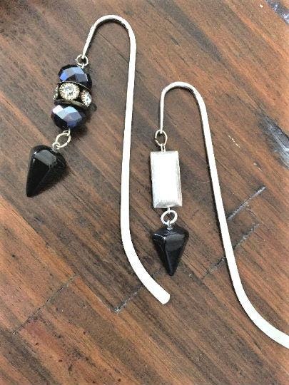 Set of 2 Onyx Bookmarks Gift For Power and Protection