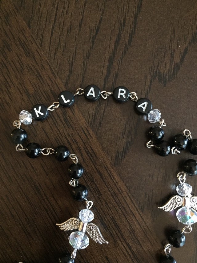 Onyx Gemstone Rosary and Angels