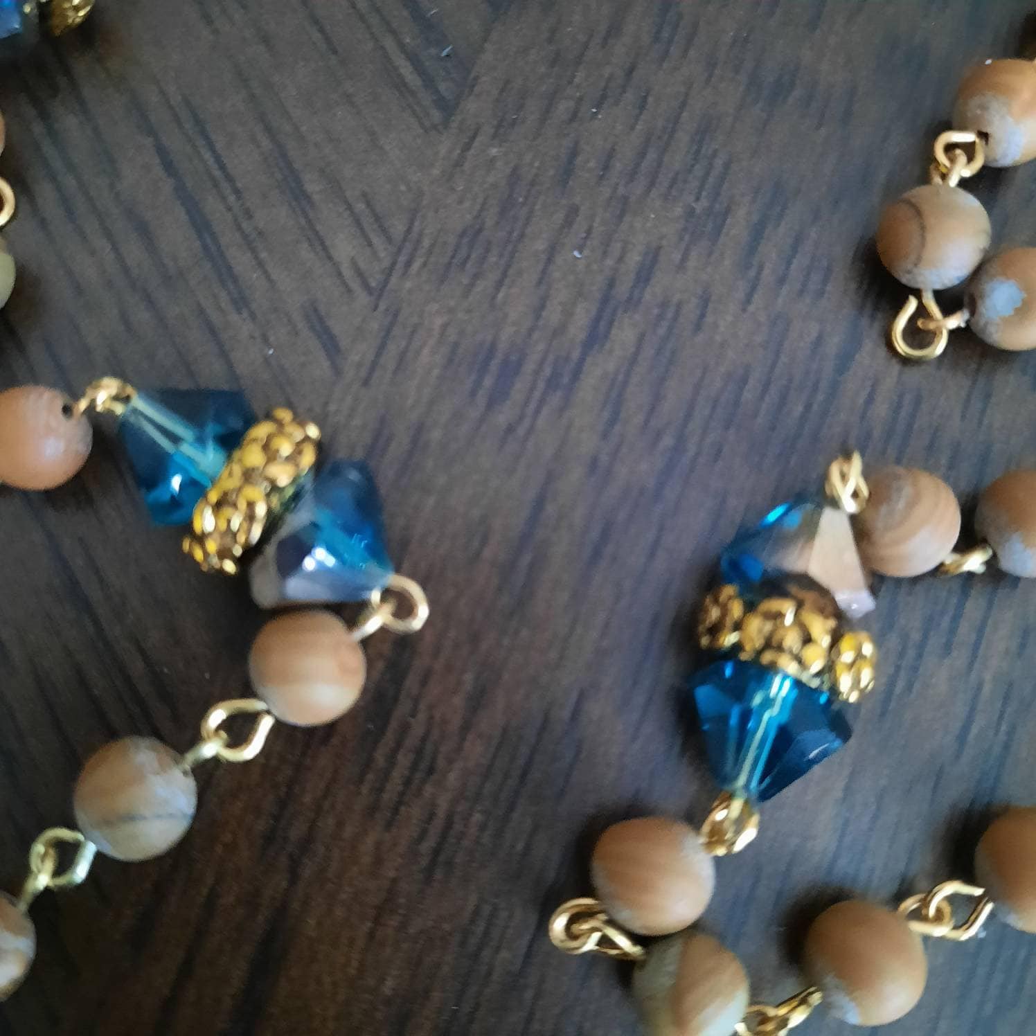Woodlace or Petrified Wood Gem Rosary