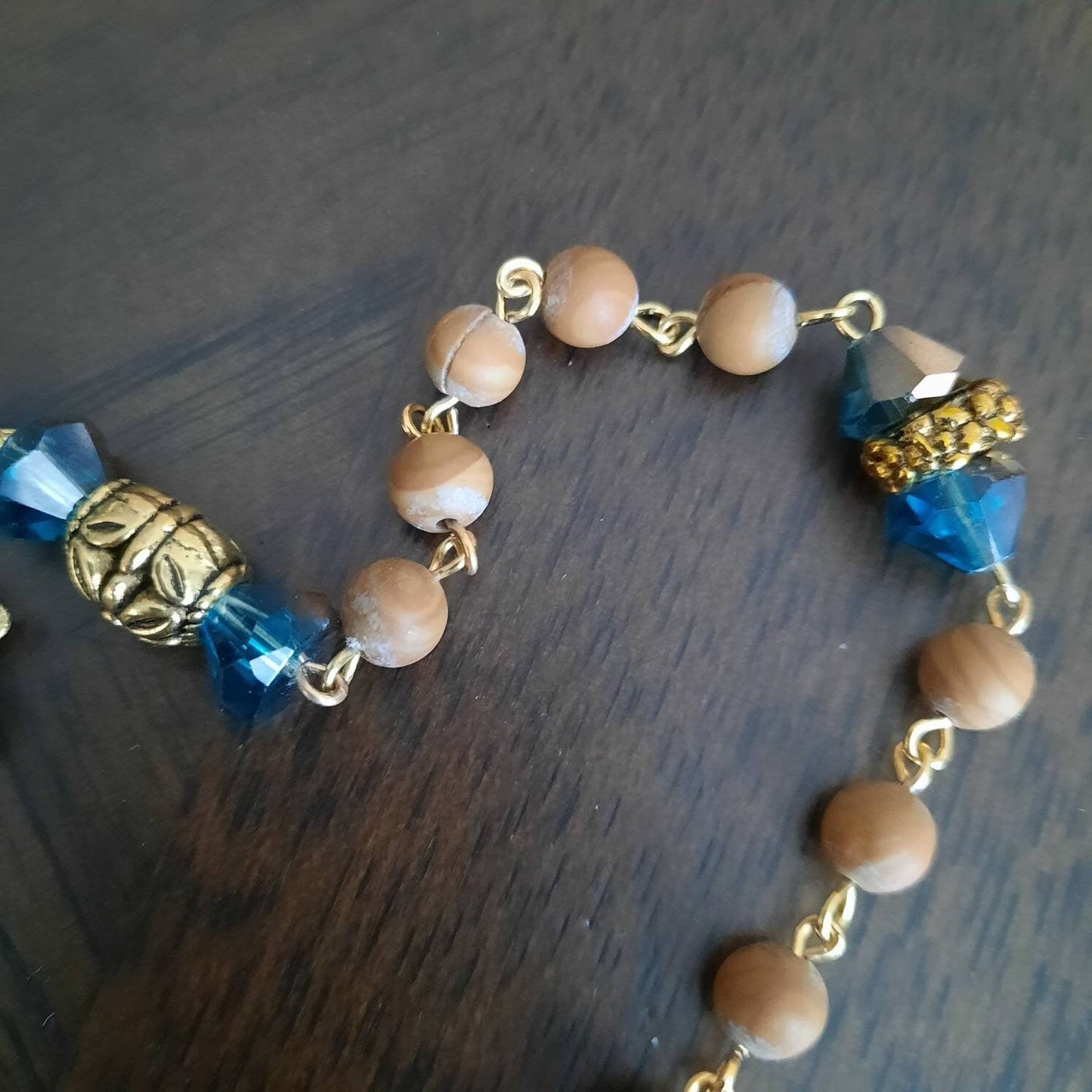 Woodlace or Petrified Wood Gem Rosary