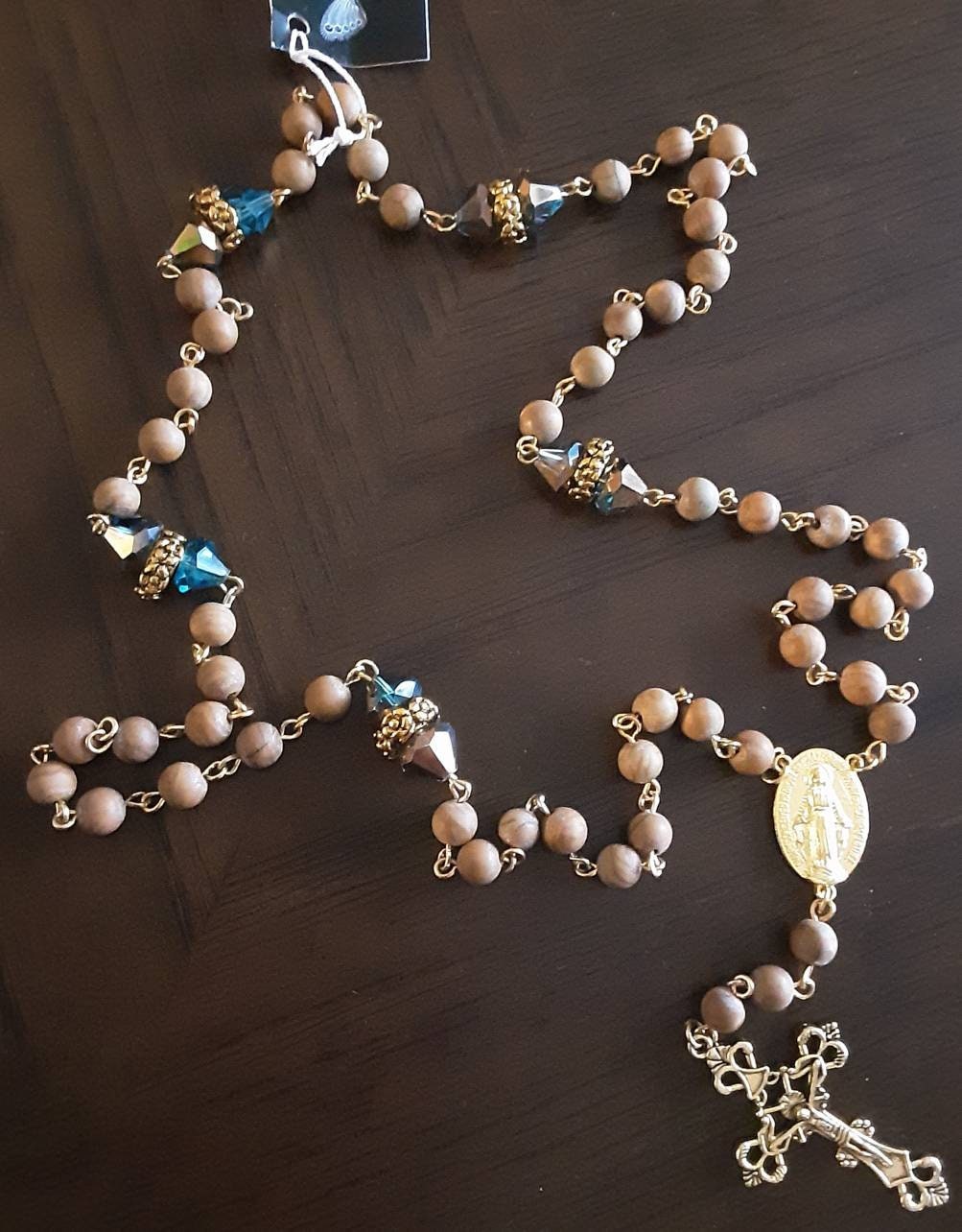 Woodlace or Petrified Wood Gem Rosary