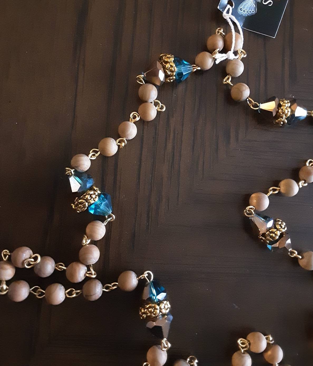 Woodlace or Petrified Wood Gem Rosary