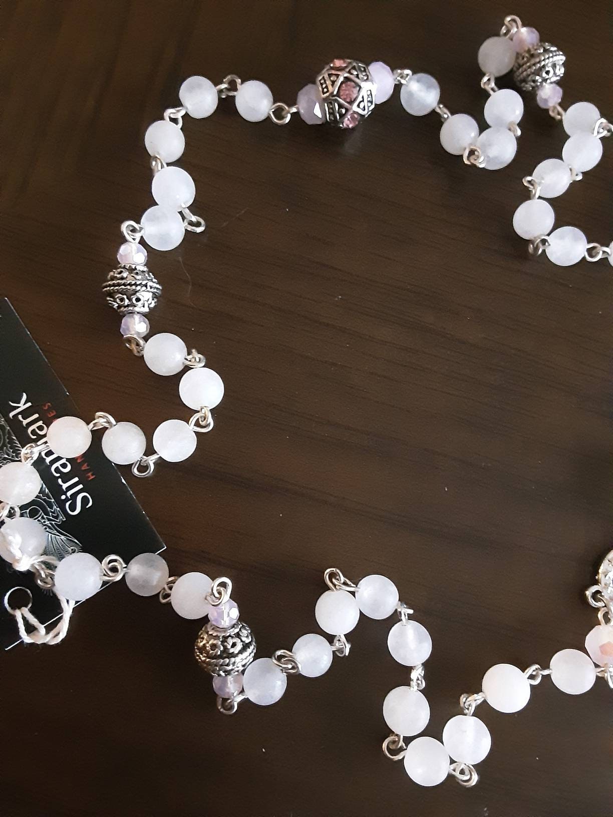 Rose Quartz and Antique Silver Rosary