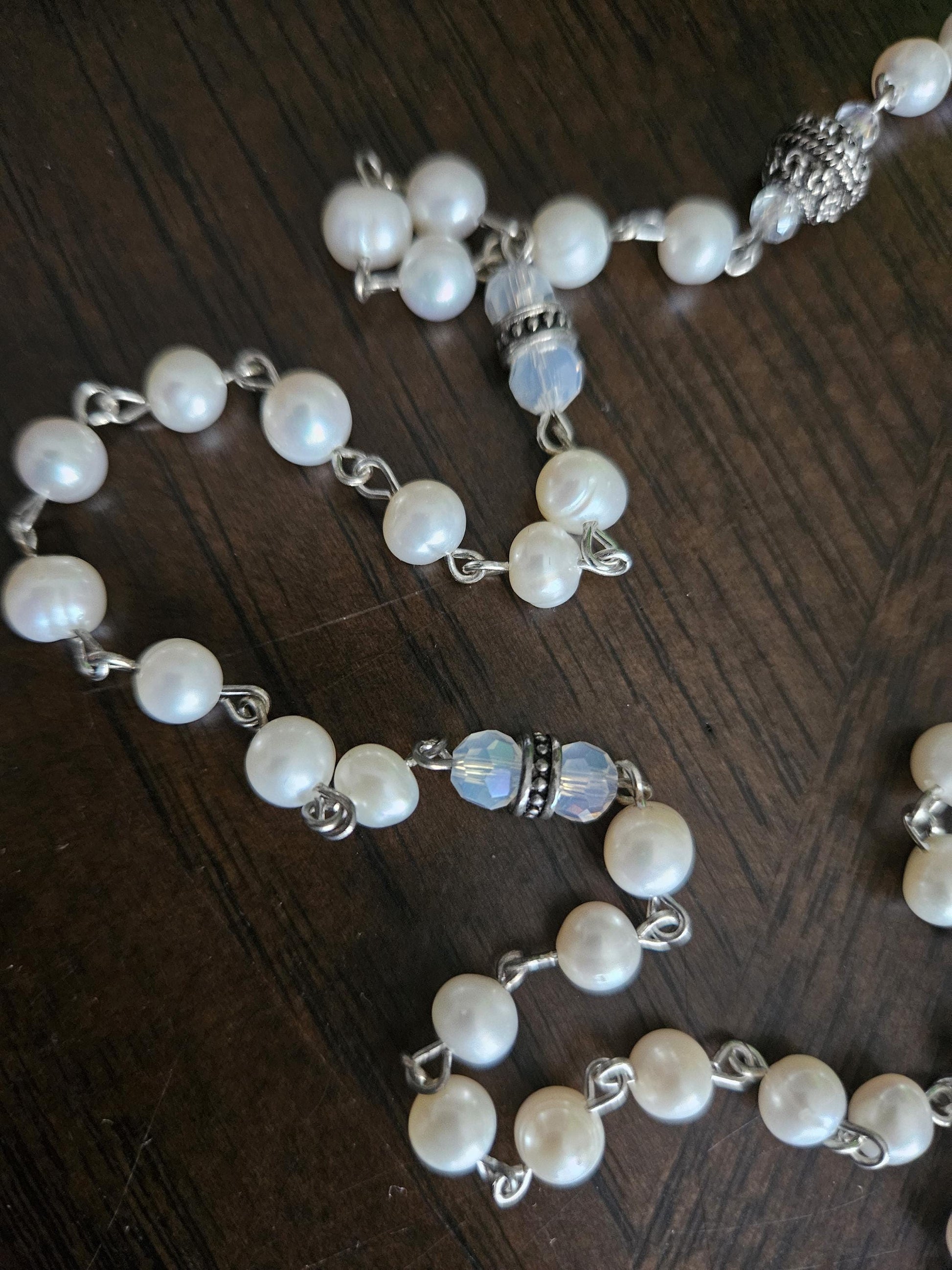 Rhinestones and Pearls Rosary