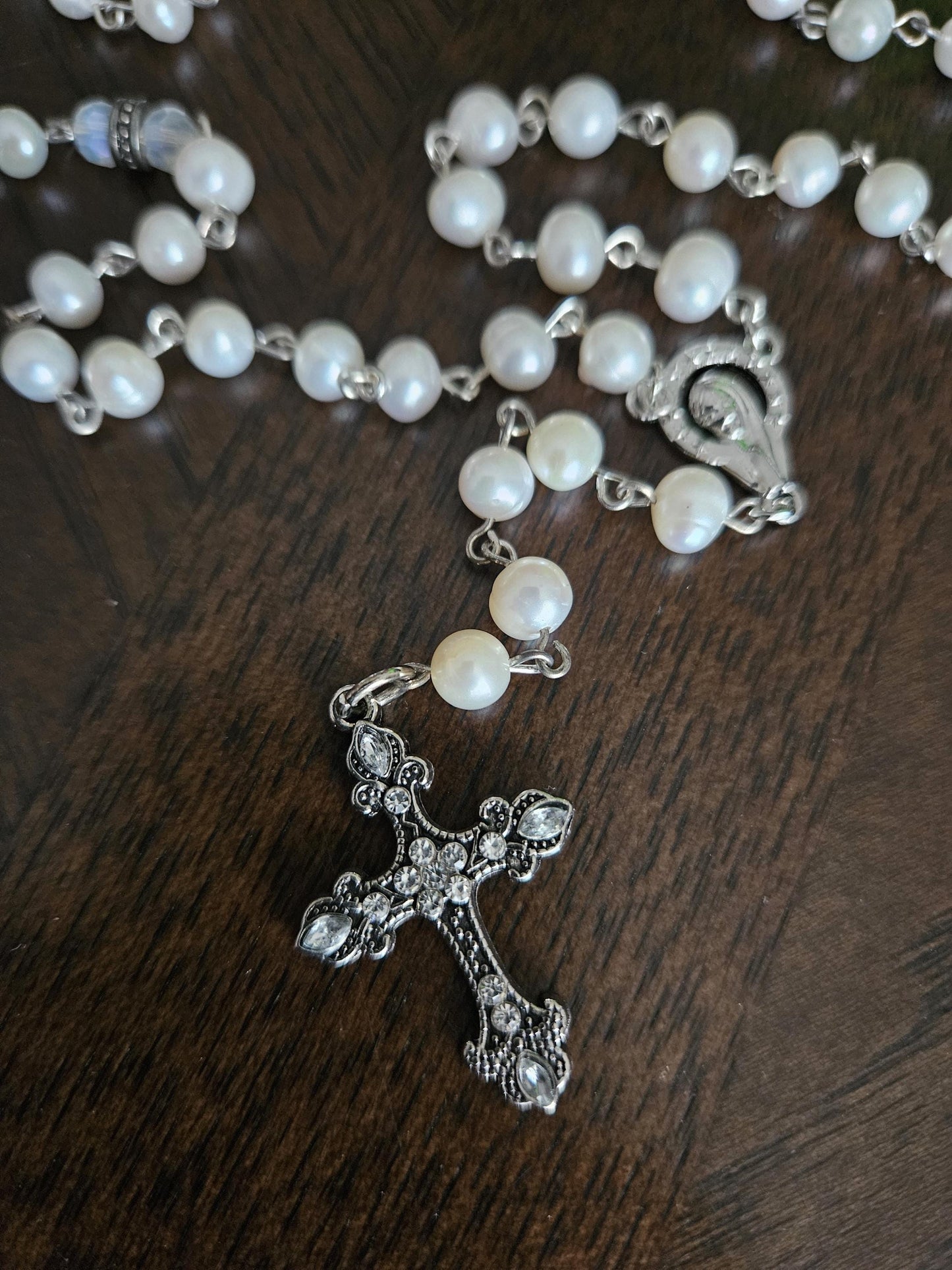 Rhinestones and Pearls Rosary