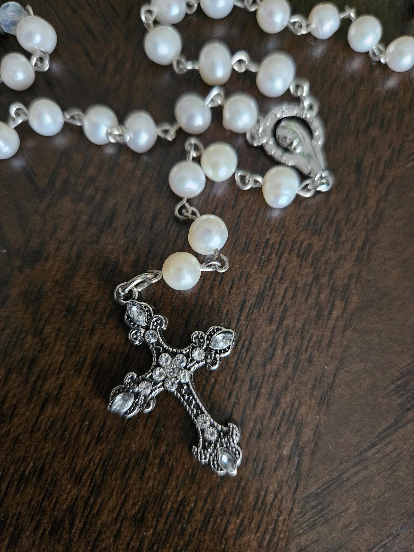 Rhinestones and Pearls Rosary