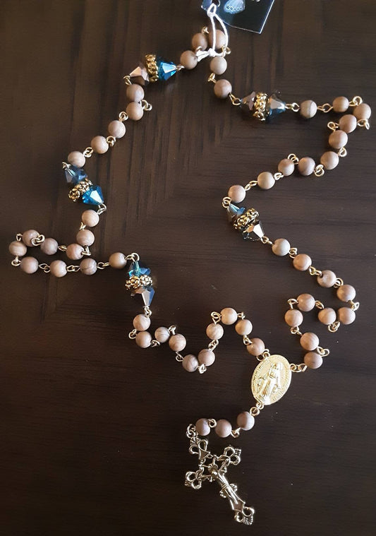 Woodlace or Petrified Wood Gem Rosary