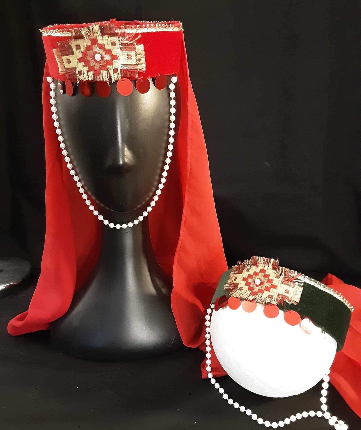 Little Armenian Girl Taraz Head Piece with Veil
