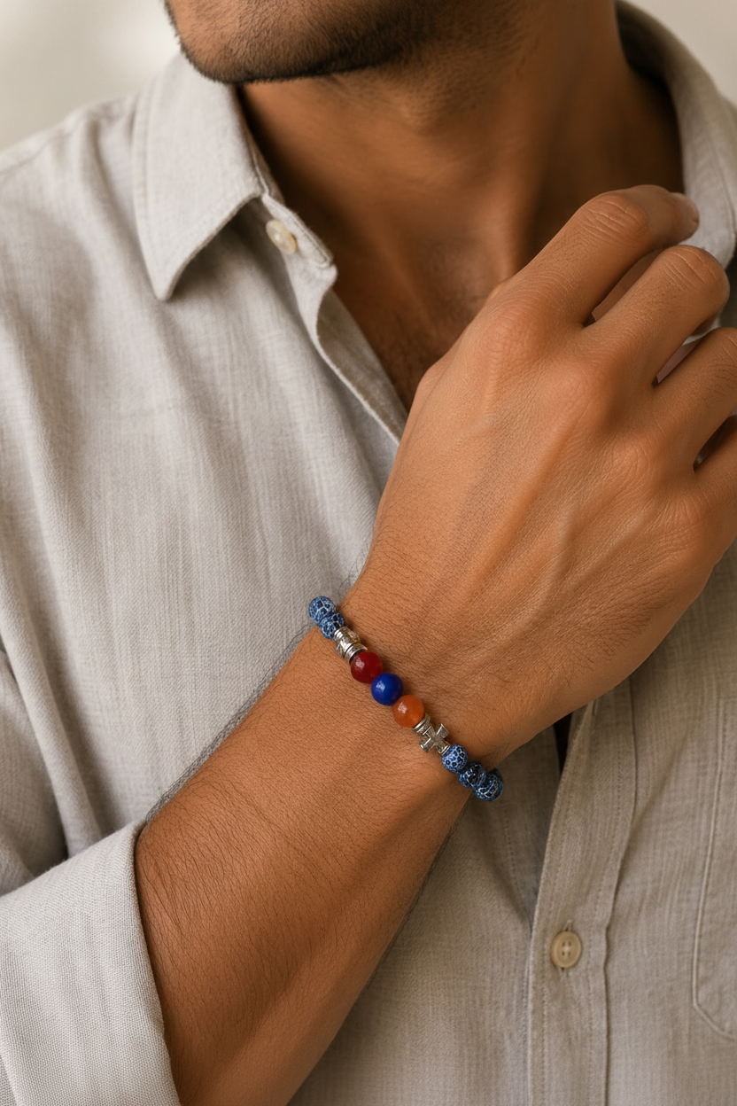 Blue Agate Armenian Bracelet