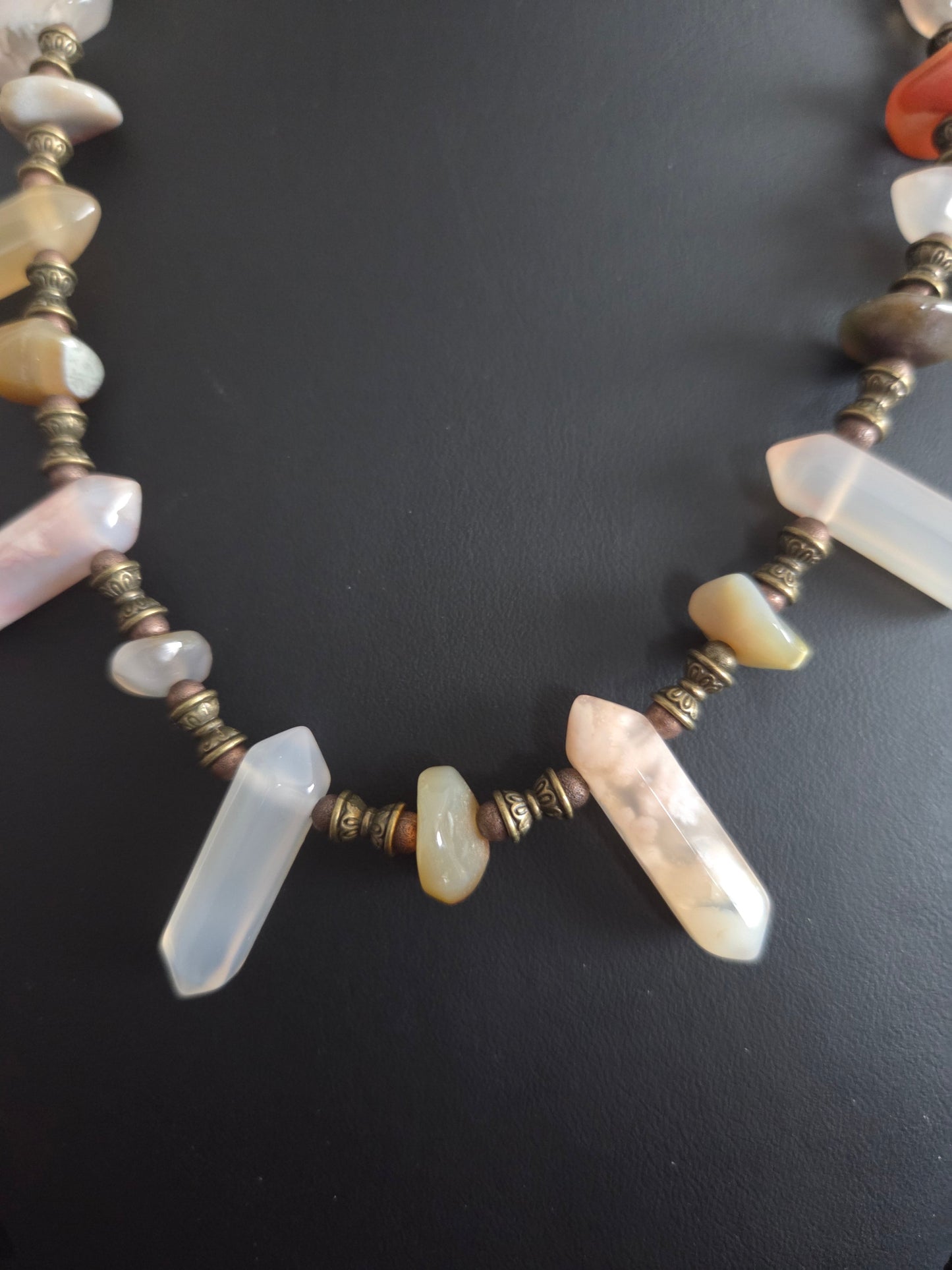 Mixed Gemstone Wand Necklace – Citrine, Amethyst, Carnelian & Quartz