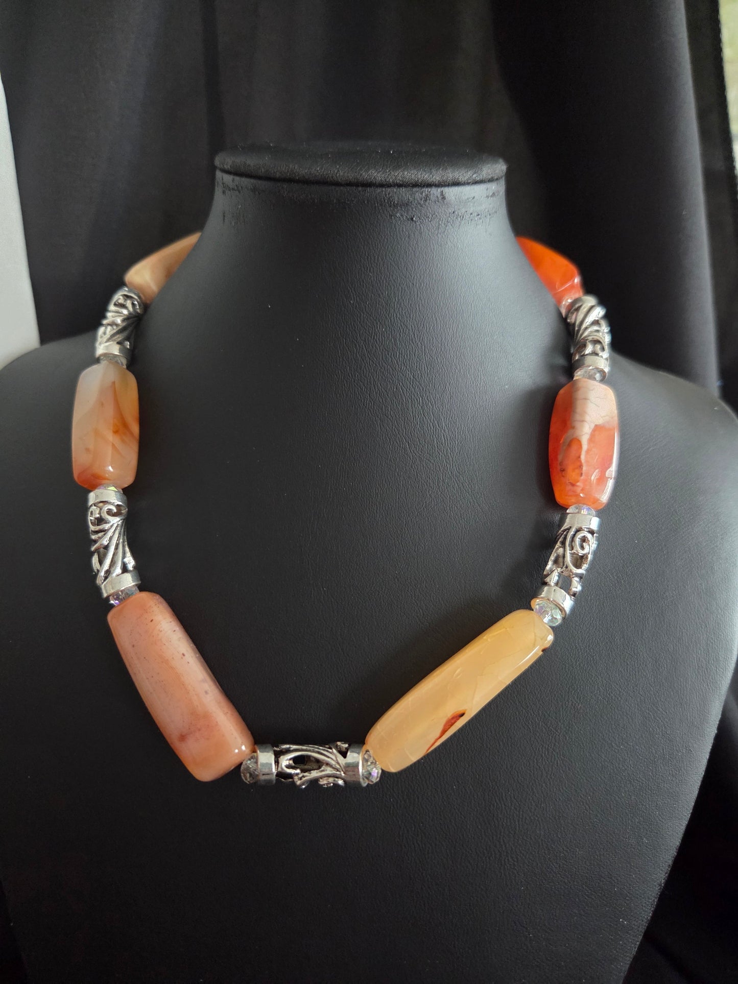 Orange Agate Statement Necklace – One of a Kind