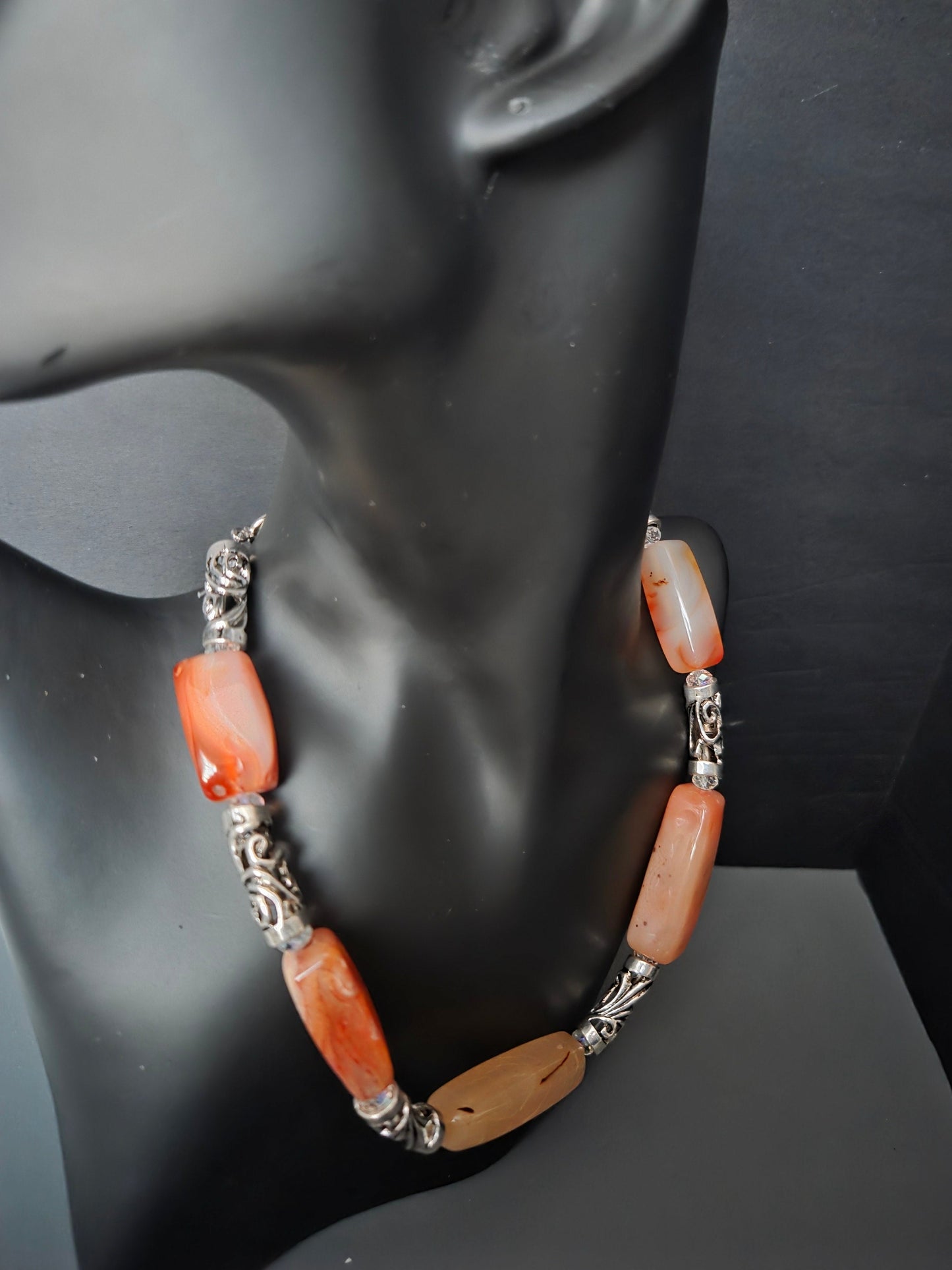 Orange Agate Statement Necklace – One of a Kind
