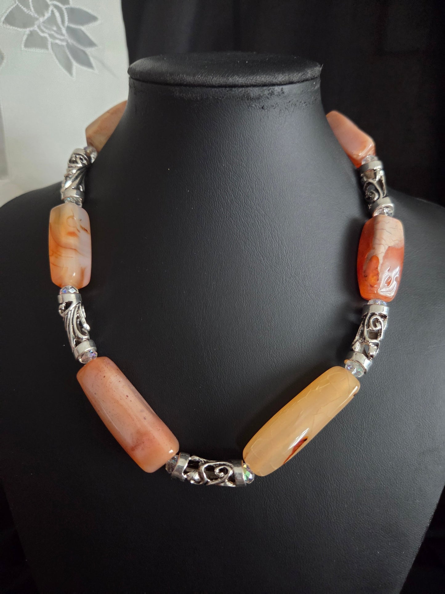 Orange Agate Statement Necklace – One of a Kind