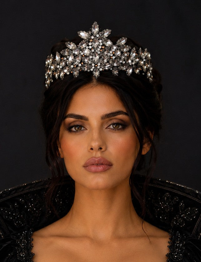Crystal Floral Statement Tiara