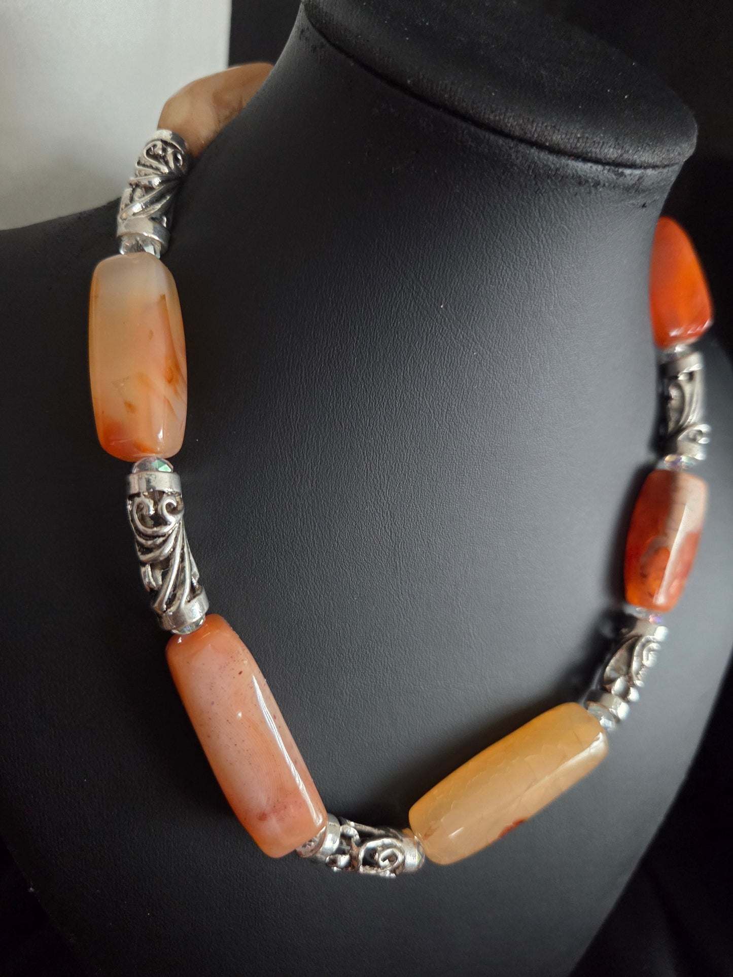 Orange Agate Statement Necklace – One of a Kind