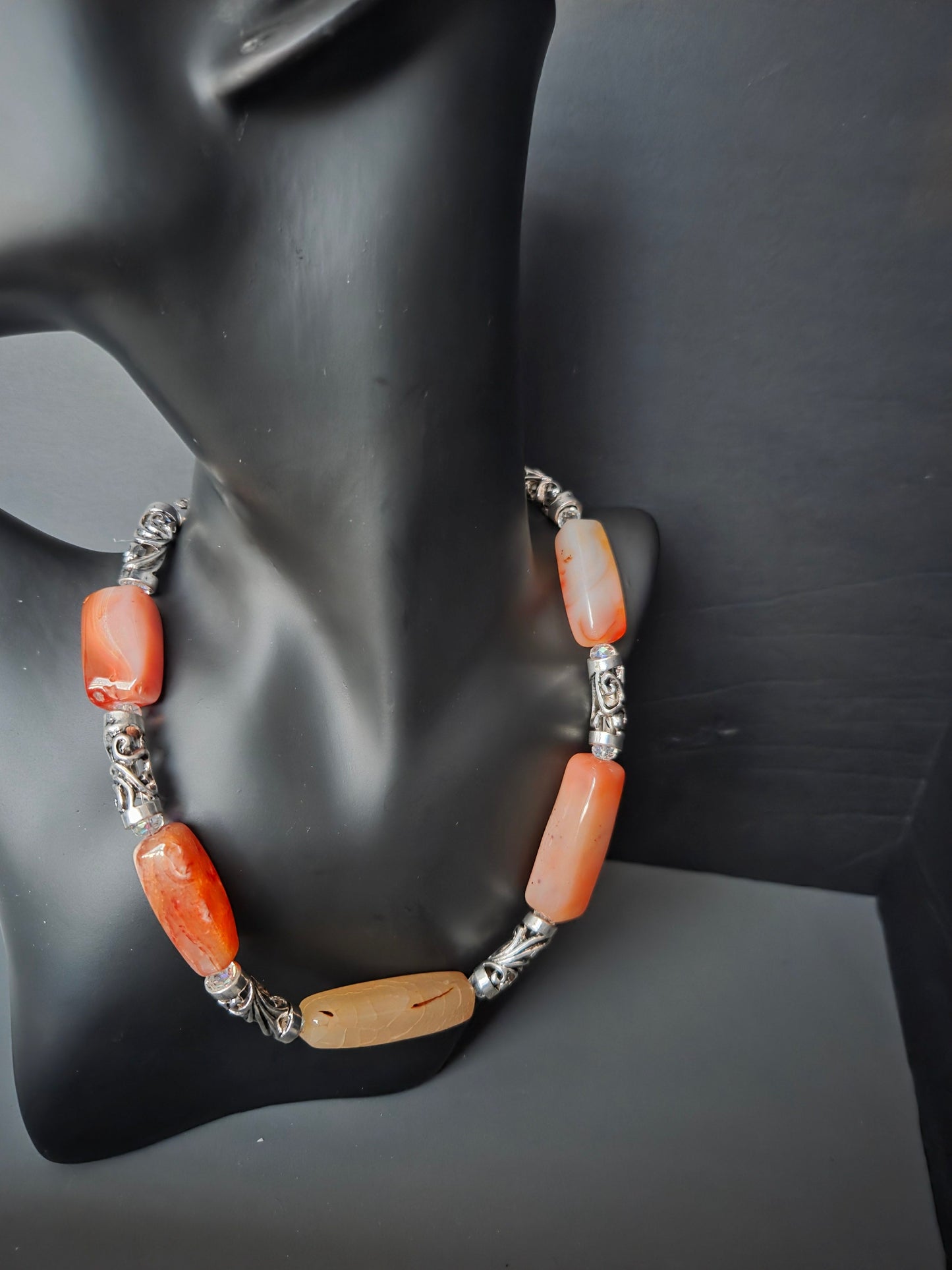 Orange Agate Statement Necklace – One of a Kind