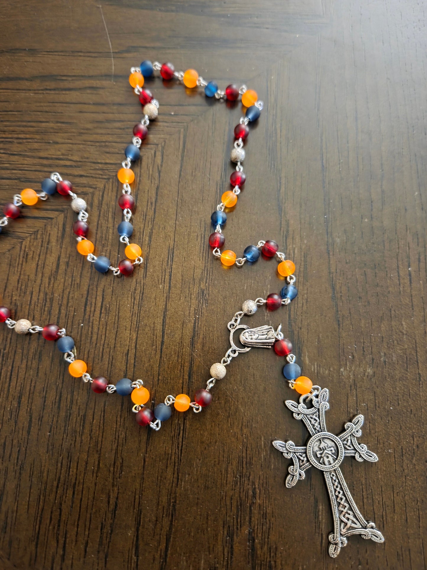 Armenian Khachkar Rosary – Frosty 6mm Beads & Zinc Alloy Khachkar Cross